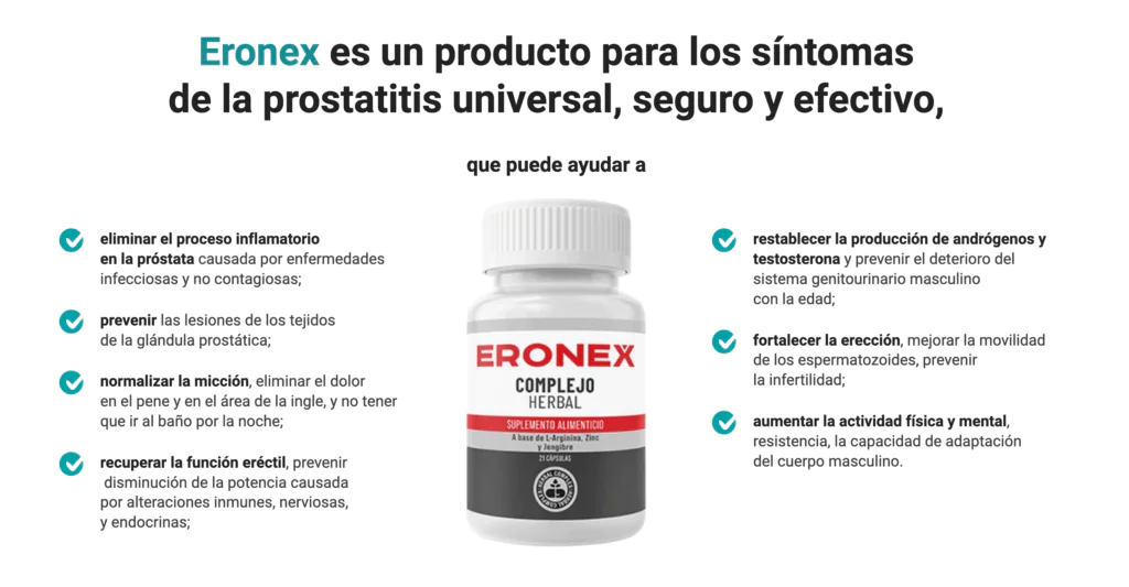 Eronex Cápsulas en México: Precio farmacia Guadalajara, Similares, Mercado Libre